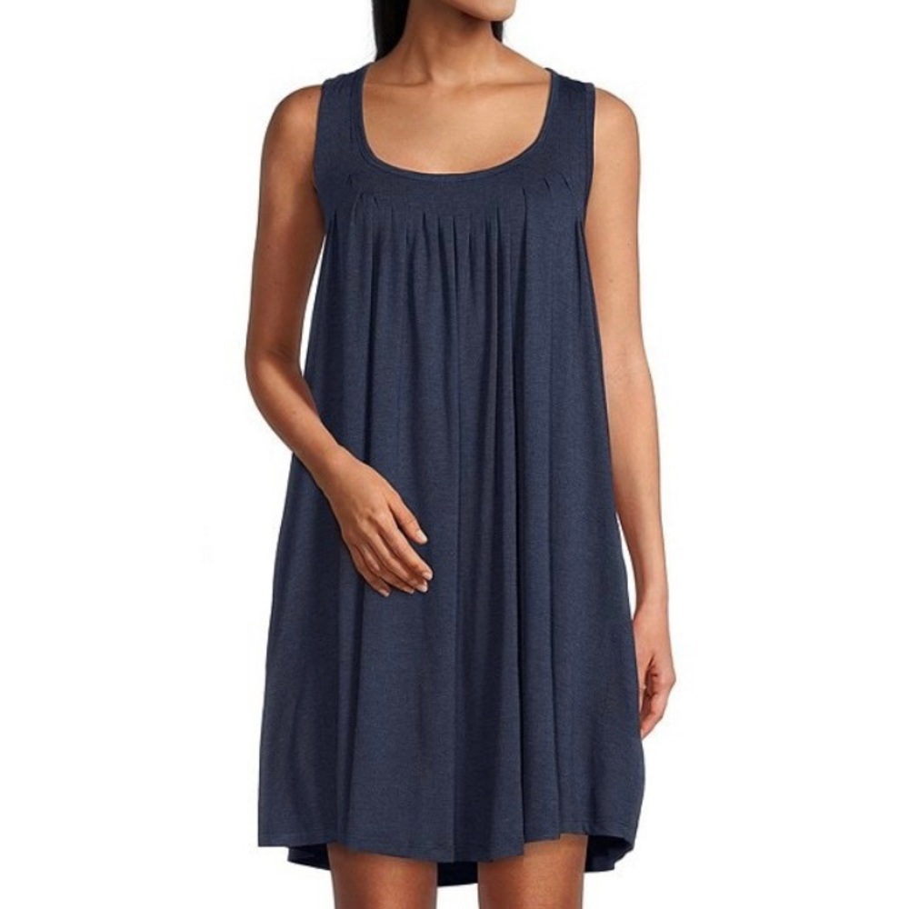 Papinelle Women’s Soft, Black Pleated Nightgown